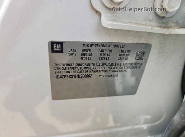 1G4ZP5SS1HU208662 2017 BUICK LACROSSE White ძრავის განყოფილების ხედი
