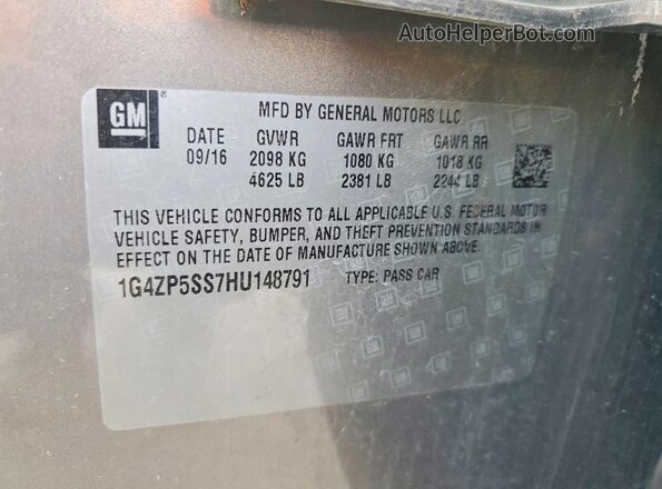 1G4ZP5SS7HU148791 2017 BUICK LACROSSE Желто-коричневый Вид подкапотного пространства