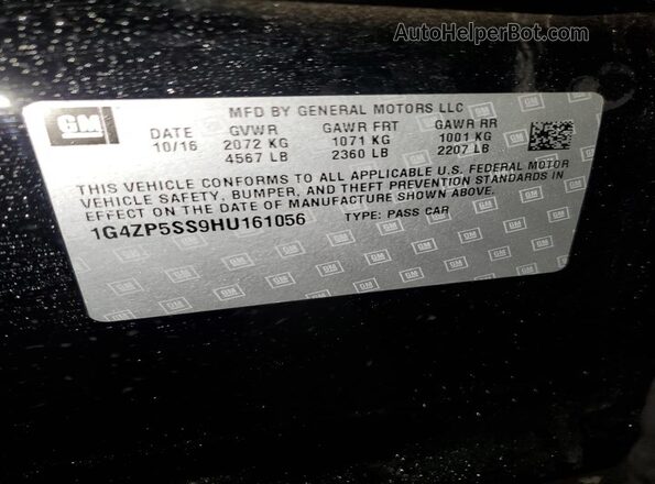 1G4ZP5SS9HU161056 2017 BUICK LACROSSE Черный Вид подкапотного пространства