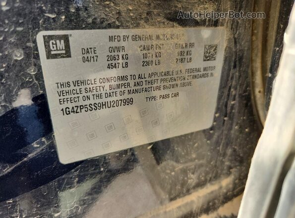 1G4ZP5SS9HU207999 2017 BUICK LACROSSE Blue ძრავის განყოფილების ხედი