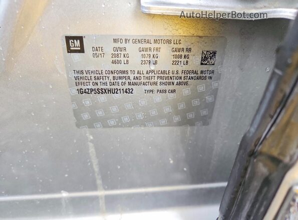 1G4ZP5SSXHU211432 2017 BUICK LACROSSE Silver Engine compartment view