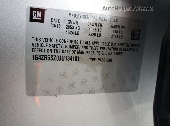 1G4ZR5SZ0JU134101 2018 BUICK LACROSSE Серебряный Вид подкапотного пространства