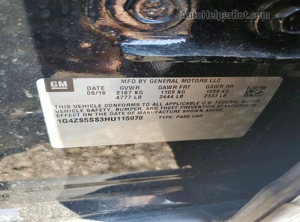 1G4ZS5SS3HU115978 2017 BUICK LACROSSE Black Widok komory silnika