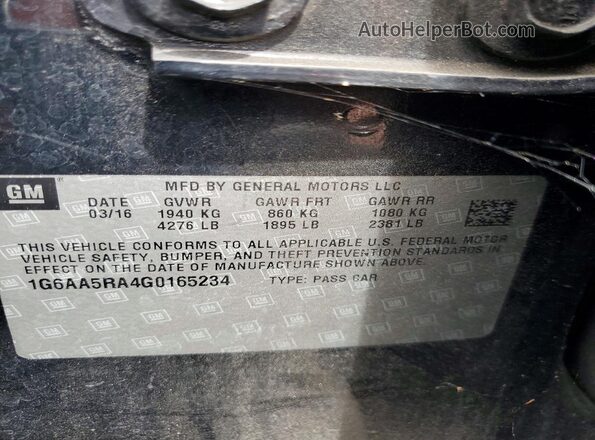 1G6AA5RA4G0165234 2016 CADILLAC ATS Черный Вид подкапотного пространства