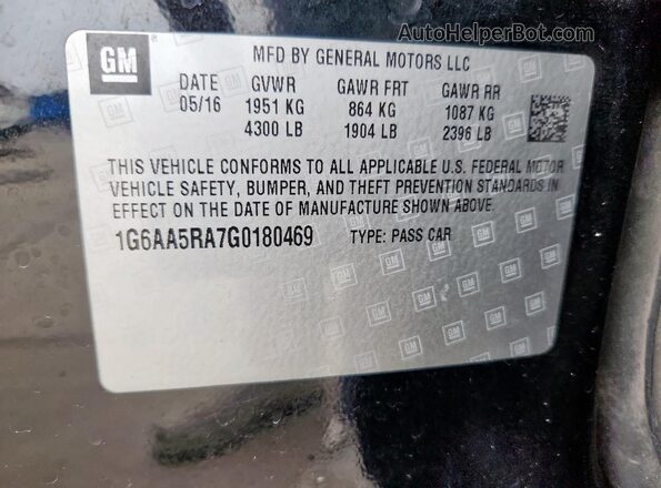 1G6AA5RA7G0180469 2016 CADILLAC ATS Black ძრავის განყოფილების ხედი
