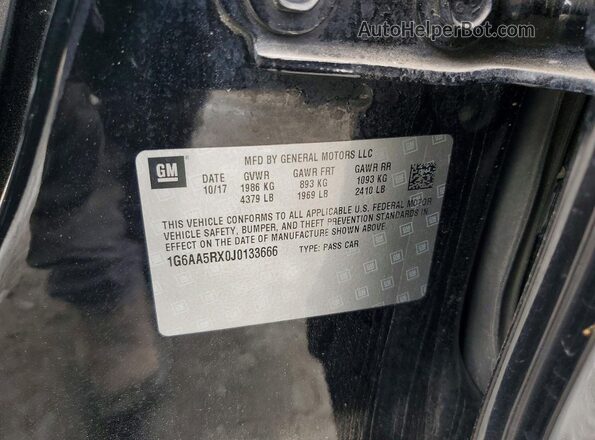 1G6AA5RX0J0133666 2018 CADILLAC ATS Black VIN sticker view