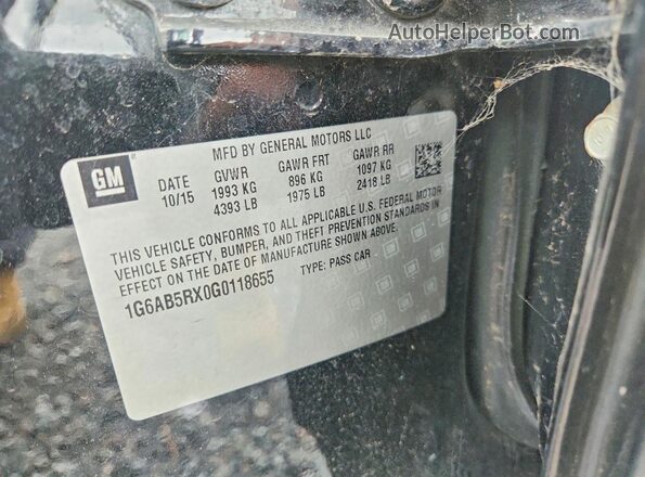 1G6AB5RX0G0118655 2016 CADILLAC ATS Black ძრავის განყოფილების ხედი