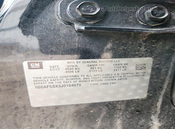 1G6AF5SX3J0104979 2018 CADILLAC ATS Black Вид наклейки з VIN-кодом