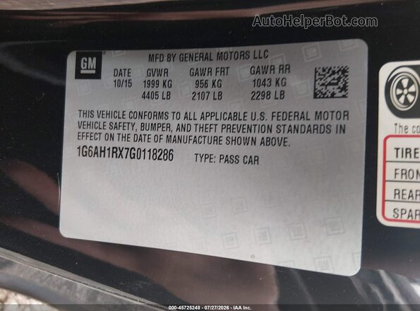 1G6AH1RX7G0118286 2016 CADILLAC ATS Black Vista del compartimento del motor