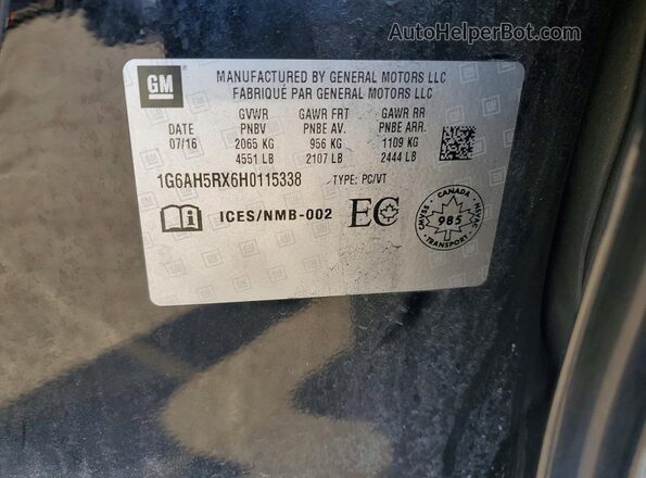 1G6AH5RX6H0115338 2017 CADILLAC ATS Black Engine compartment view