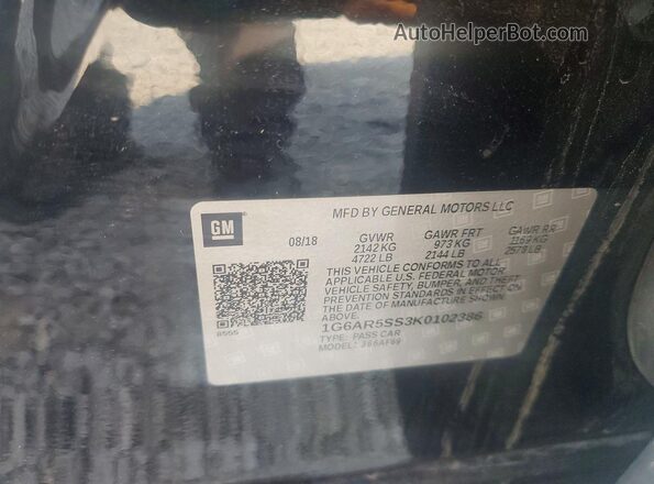 1G6AR5SS3K0102386 2019 CADILLAC CTS Черный Вид подкапотного пространства