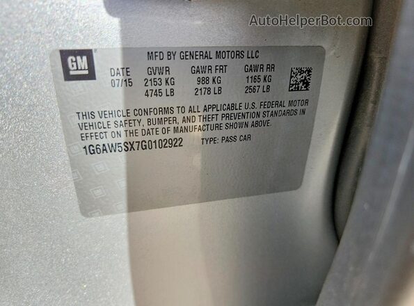 1G6AW5SX7G0102922 2016 CADILLAC CTS Silver Engine compartment view