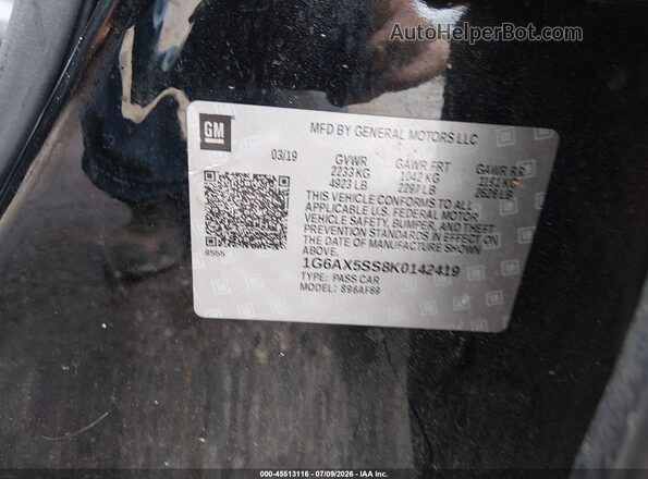 1G6AX5SS8K0142419 2019 CADILLAC CTS Черный Вид подкапотного пространства
