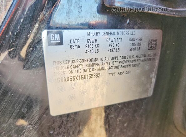 1G6AX5SX1G0165382 2016 CADILLAC CTS Black Widok komory silnika