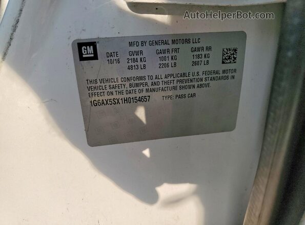 1G6AX5SX1H0154657 2017 CADILLAC CTS White Widok komory silnika