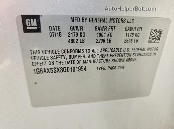 1G6AX5SX8G0101954 2016 CADILLAC CTS Silver Вид підкапотного простору