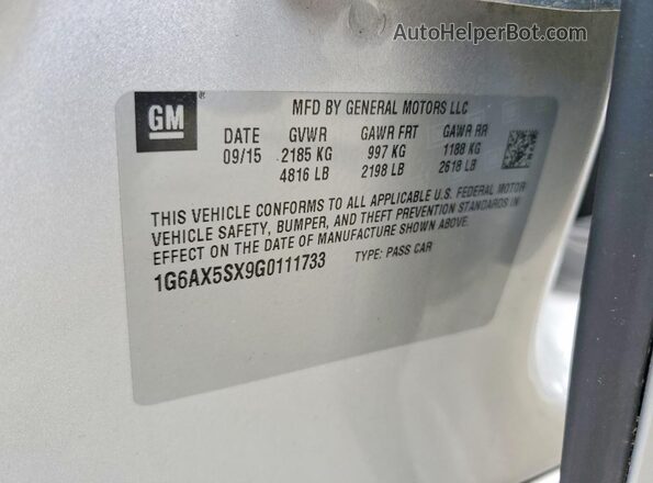 1G6AX5SX9G0111733 2016 CADILLAC CTS Silver Engine compartment view