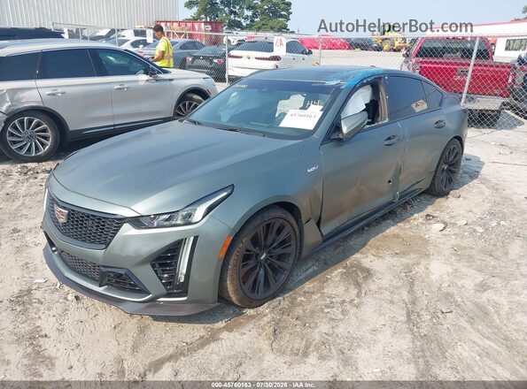1G6D35R64N0810156 2022 CADILLAC CT5 Green Առջևի ձախ երեք քառորդ տեսարան