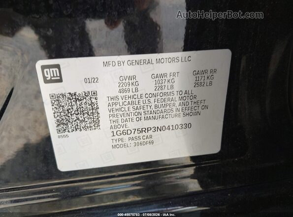 1G6D75RP3N0410330 2022 CADILLAC CT4 Black Շարժիչի բաժամունքի տեսք