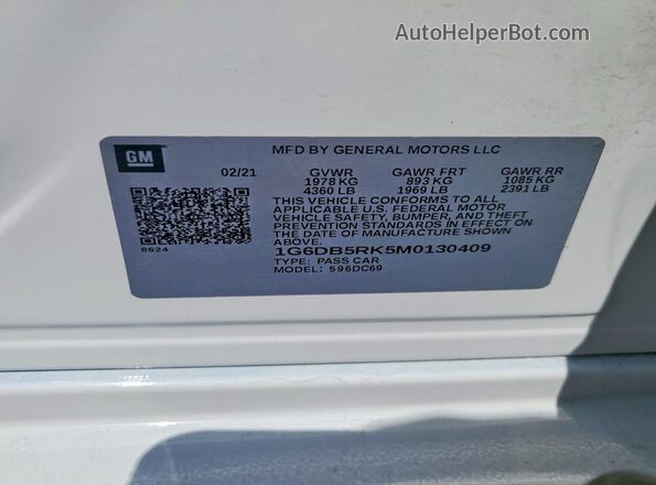 1G6DB5RK5M0130409 2021 CADILLAC CT4 Белый Вид подкапотного пространства