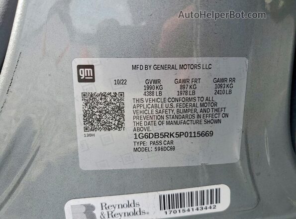 1G6DB5RK5P0115669 2023 CADILLAC CT4 Silver Vista del compartimento del motor