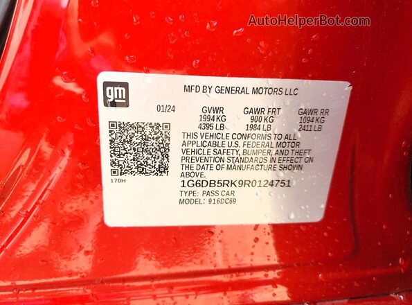 1G6DB5RK9R0124751 2024 CADILLAC CT4 Red Widok komory silnika