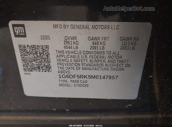 1G6DF5RK5M0147957 2021 CADILLAC CT4 Black Շարժիչի բաժամունքի տեսք