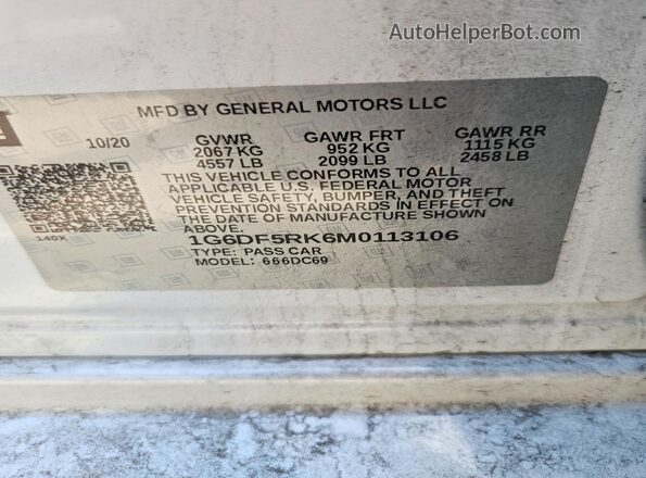1G6DF5RK6M0113106 2021 CADILLAC CT4 White Engine compartment view