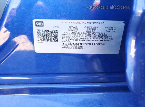 1G6DG5RK7P0115674 2023 CADILLAC CT4 Синий Вид подкапотного пространства