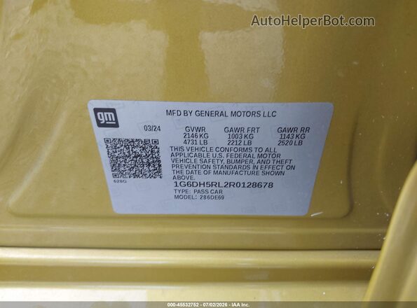 1G6DH5RL2R0128678 2024 CADILLAC CT4 Green Vista del compartimento del motor