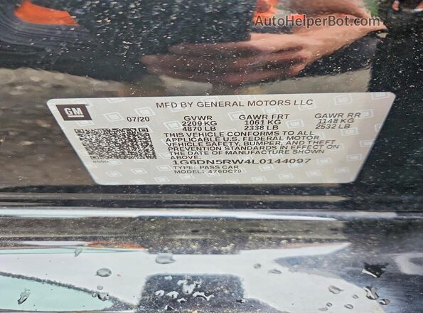 1G6DN5RW4L0144097 2020 CADILLAC CT5 Black Widok komory silnika