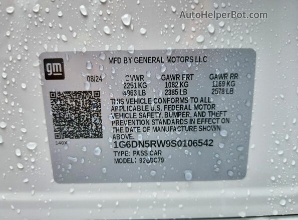1G6DN5RW9S0106542 2025 CADILLAC CT5 White Вид підкапотного простору