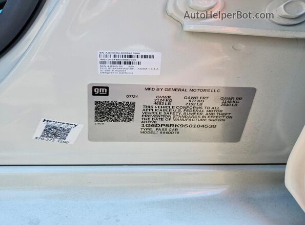 1G6DP5RK9S0104538 2025 CADILLAC CT5 White Вид підкапотного простору