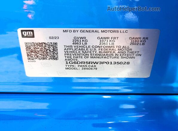 1G6DR5RW3P0135028 2023 CADILLAC CT5 Blue Widok komory silnika