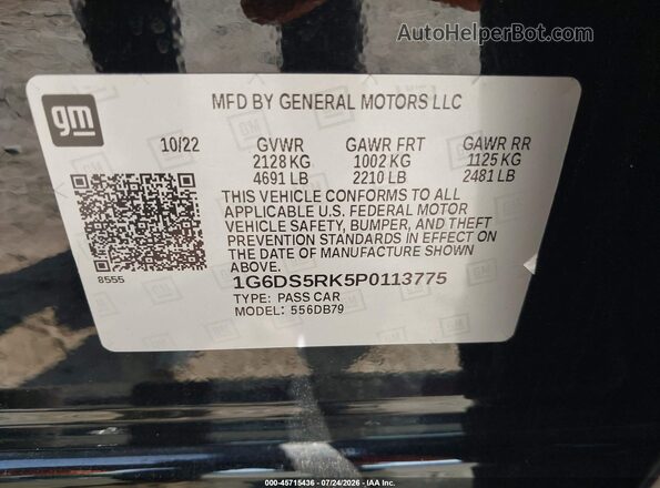 1G6DS5RK5P0113775 2023 CADILLAC CT5 Black Շարժիչի բաժամունքի տեսք