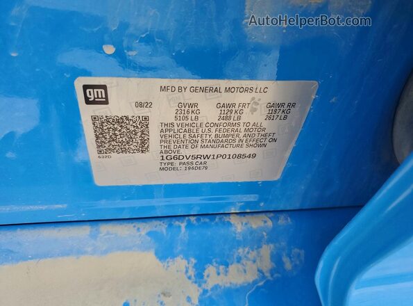 1G6DV5RW1P0108549 2023 CADILLAC CT5 Синий Вид подкапотного пространства