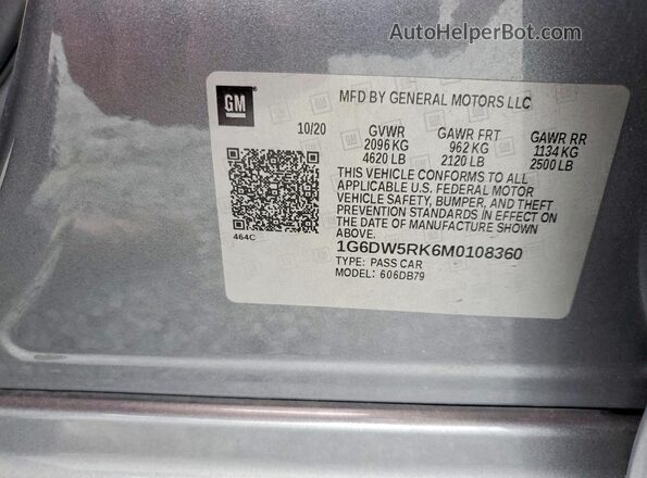 1G6DW5RK6M0108360 2021 CADILLAC CT5 Gray Շարժիչի բաժամունքի տեսք