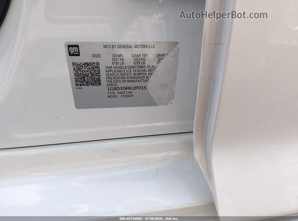 1G6DX5RK2P0157492 2023 CADILLAC CT5 White Вид підкапотного простору