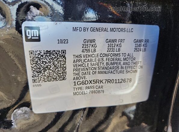 1G6DX5RK7R0112678 2024 CADILLAC CT5 Black Widok komory silnika