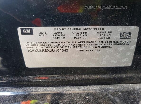 1G6KL5RSXJU104042 2018 CADILLAC CT6 Black ძრავის განყოფილების ხედი