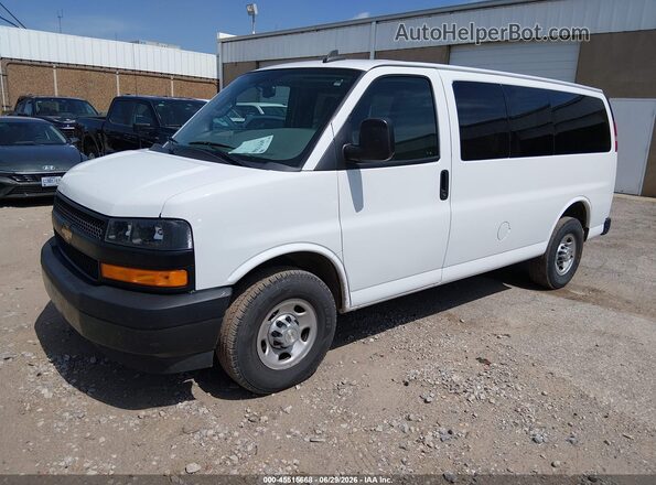 1GAWGEFP9L1255972 2020 CHEVROLET EXPRESS White წინა მარცხენა ხედი სამი მეოთხედიდან