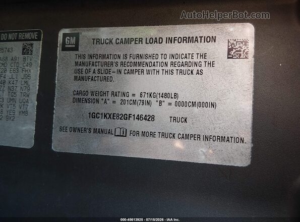1GC1KXE82GF146428 2016 CHEVROLET SILVERADO Черный Вид подкапотного пространства