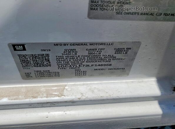 1GC4YLE73LF148968 2020 CHEVROLET SILVERADO White Engine compartment view