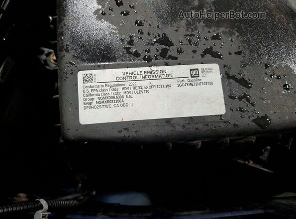 1GC4YME72NF103738 2022 CHEVROLET SILVERADO Blue Widok komory silnika