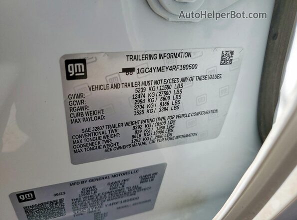 1GC4YMEY4RF180500 2024 CHEVROLET SILVERADO Белый Вид подкапотного пространства