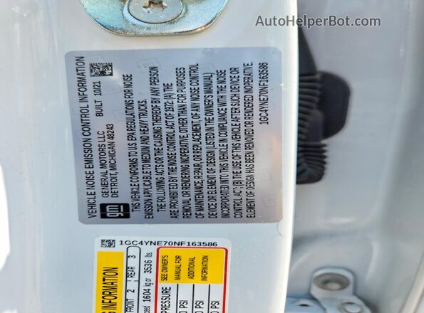 1GC4YNE70NF163586 2022 CHEVROLET SILVERADO White Вид підкапотного простору