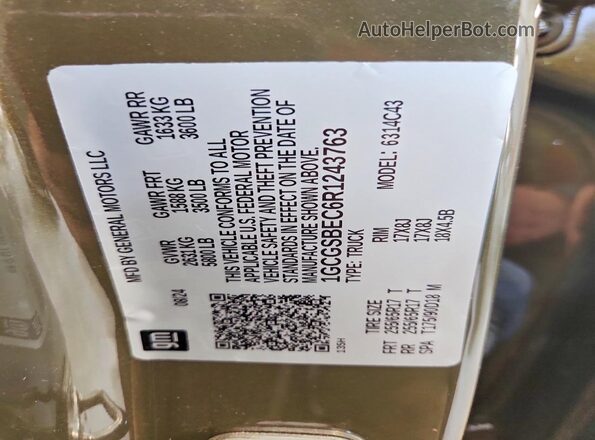 1GCGSBEC6R1243763 2024 CHEVROLET COLORADO Brown Engine compartment view
