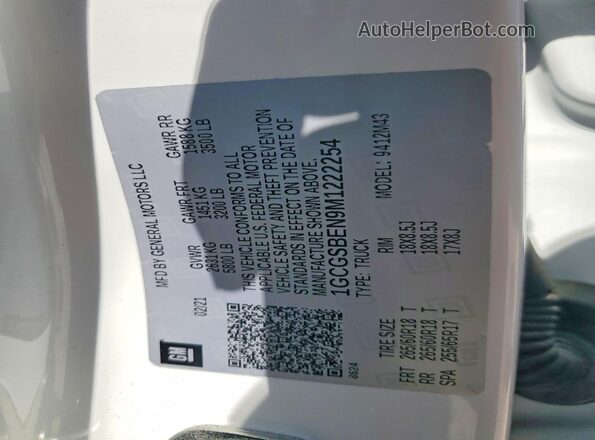 1GCGSBEN9M1222254 2021 CHEVROLET COLORADO White Widok komory silnika