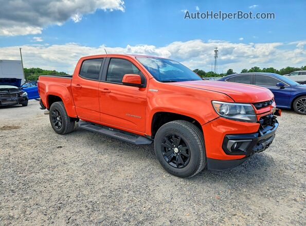1GCGSCE1XM1184827 2021 CHEVROLET COLORADO Orange Front right