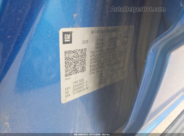 1GCGSCEA6K1190802 2019 CHEVROLET COLORADO Blue Rear seats view